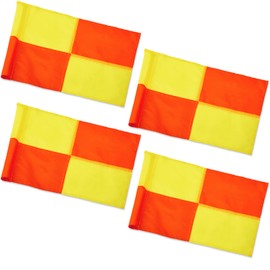 4 Pcs Soccer Referee Flags Portable Big Square Playing Field Corner Flags Referee Linesman Soccer Corner Flags for Soccer Field Soccer Football Track Volleyball Training Match Accessories
