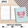 2 Pcs Axolotl Spiral Notebooks for Work, A5(8.3x5.8inch) Composition Notebook