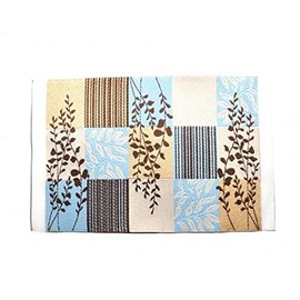 Melody Jane Dollhouse Blue Brown and Beige Modern Rug Mat Miniature Accessories 1:12 Scale