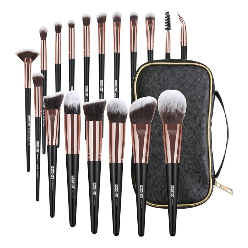 Maange Set de 18 Brochas para Maquillaje Profesional con Estuche