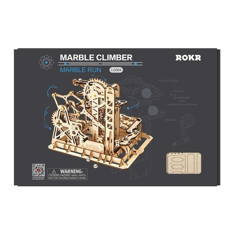ROKR Marble Roller Coaster Clockwork Mechanical 3D Puzzle Game Woodcraft