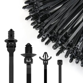 GOOACC Push Mount Cable Zip Ties Heavy Duty Nylon Push Mount 4 Popular Sizes Self Locking Cable Strap Assortment for Indoor Outdoor Wire Tying Construction Auto ect. -120 Pcs