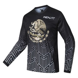 MENUTT Racing Men's Long Sleeve Off-Road Mexico Jersey Mountain Bike MTB Jersey Downhill&Motocross Shirts