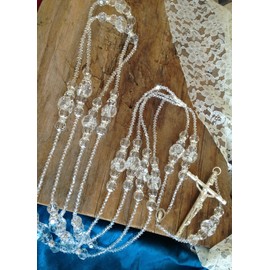 San Joaquin Creations Crystal Wedding Lasso Silver Plated Accents/Lazo De Boda Crystal Cortado terminado con acentos en plata/wedding Rosary