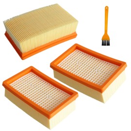 FontFable 3 Stück Staubsauger Filter Set, Flachfaltenfilter Kompatibel Kärcher Staubsauger Filter WD4/WD5/WD6/MV4/MV5/MV6, Passgenau für Nass- und Trockensauger