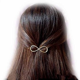 Mia Infinity Hair Clip Hair Accessory + Wavy Bobby Pins, Hair Pins, Shiny Silver Metal, Create Fashionable Criss-Cross Designs, for Women, Hair Stylists, Girls 5pcs