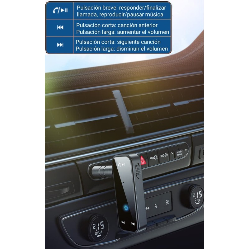 NIHO Adaptador Bluetooth 5.0 3,5 mm Jack Aux, Transmisor/Receptor Inalámbrico