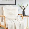 BYTIDE Embossed Stripe Luxury Faux Fur Decorative Throw Pillow Cover