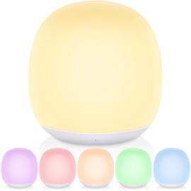 Tyute Tyute Night Light for Kids, Night Light for Baby Nursery, Color Changing&Dimmable Touch Control Egg Light Portable, Rechargeable Toddler Nightlight Silicone Lamp with Timer for Bedside,Camping,Easter