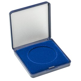 LINDNER Das Original Coin Case with Blue Velour Insert for Coins / Coin Capsules up to Outer Diameter 48 mm