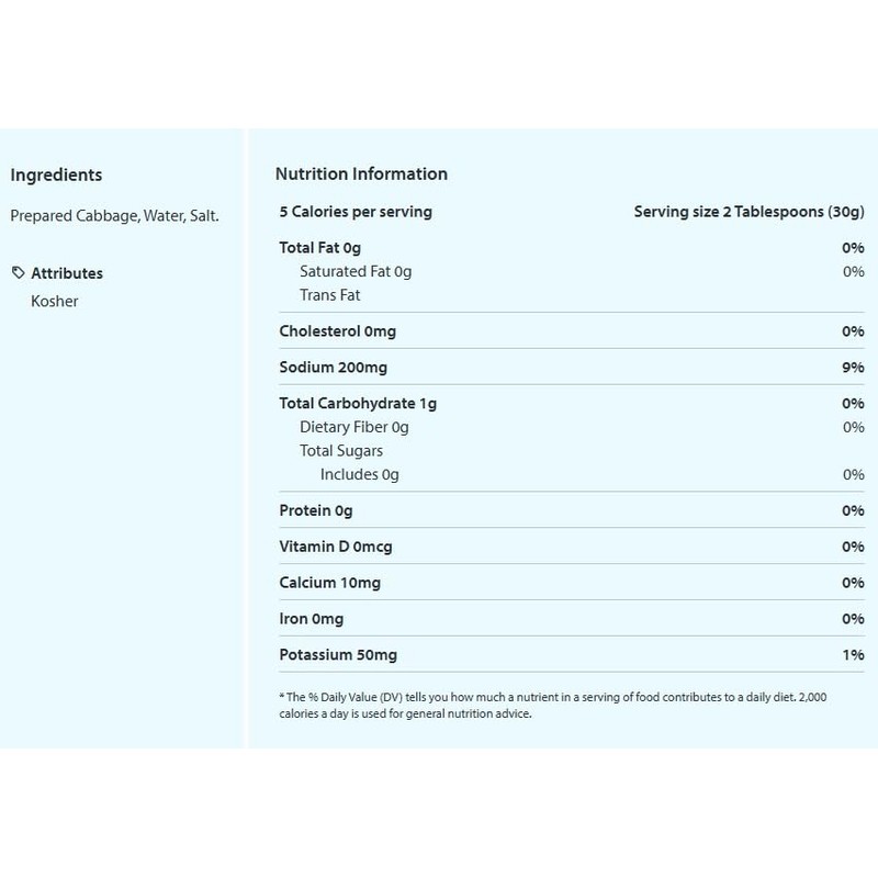 Sysco Imperial Shredded Sauerkraut | Kosher | (2 Pack, 27