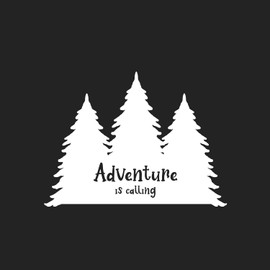 Aurabeam Vinyl Wall Art Decal - Adventure Is Calling - 16" x 22" - Trendy Inspirational Quote Mountain Design Sticker for Children Bedroom Home Baby Nursery Daycare Kids Room Decor