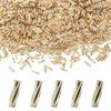 1400pcs 2x7mm Golden Glass Bugle Beads Tube Twisted Seed Beads