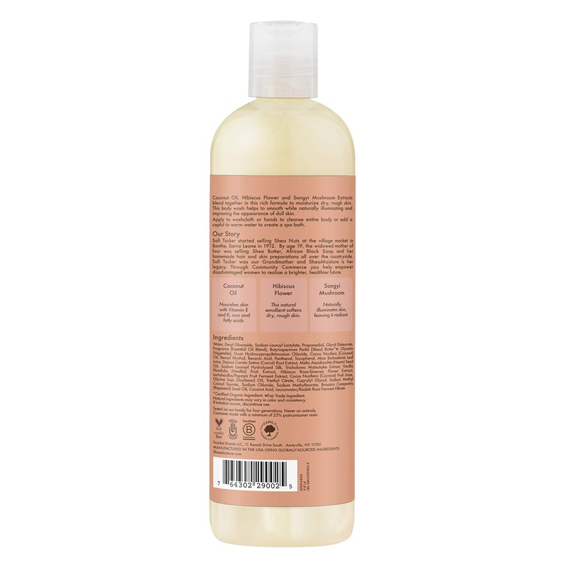SheaMoisture Coconut & Hibiscus Body Wash, 13 Ounce