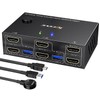 HDMI KVM Switch 2 Monitors 2 Computers 4K@60Hz, Camgeet USB3.0