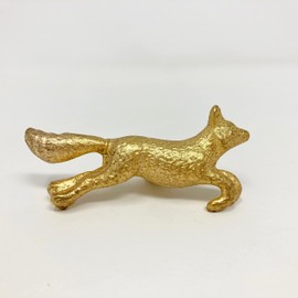 Old Gold Antique Gold Vintage Gold Cabinet Door Handles Iron Handmade Metal Animal Cupboard Door Knobs, Drawer Pulls (7. Running Fox)