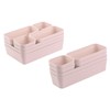 1x Drawer Organiser Set Storage Box, One-Piece, Adjustable, Pink