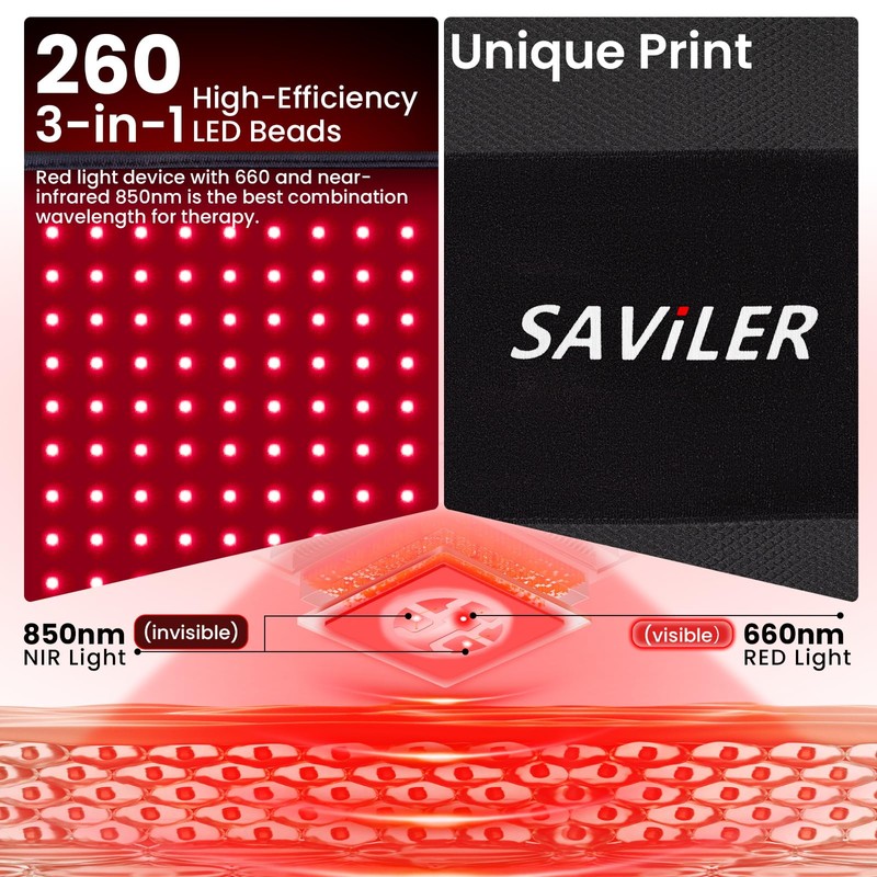 24’’ x 13.8’’ Red Light Therapy Mat, Large 260 LEDs