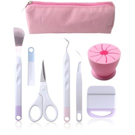 Vinyl Weeding Tools 8 Pcs Basic Craft Weeder Tool Set with Scrap Collector and Storage Bag Cardstock Crafting Tools Kit for Weeding, Silhouette,HTV, Cameos, Lettering, Labelling