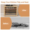 tonchean Wooden Cabinet Tray Dividers 6 Tier Baking Cookie Sheet