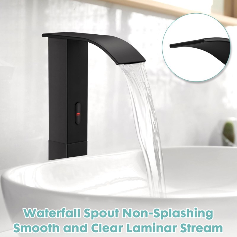 ZHIXINGKX Touchless Bathroom Sink Faucets for 1 Hole, Hands-Free Automatic