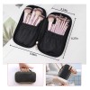 Set 22 Brochas De Maquillaje Profesional Con Cosmetiqueras Color Rosa