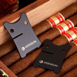 KEENSUN Stainless Steel Foldable Cigar Holder, Black Detachable Cigar Stand, Portable Cigar Travel Stand Rest, Comes with Luxurious Packaging is a Great Gift for Cigar Lovers