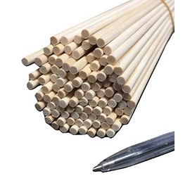 Trustleaf 4mm x 600mm Birch Hardwood Wooden Craft Sticks/Dowels - Seconds - Pack of 100 Dowels
