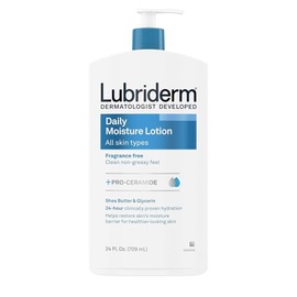 Rubyderm Fragrance Free Daily Moisture Lotion Proceramide Shea Butter Glycerin Sensitive Skin (Pack of 1) 24 Fl Oz / 루비덤 프래그런스 프리 데일리 모이스처 로션 프로세라미드 시어 버터 글리세린 민감성 피부 (Pack of 1) 24 Fl Oz