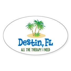 CafePress Destin Florida Therapy Oval Car Bumper Sticker