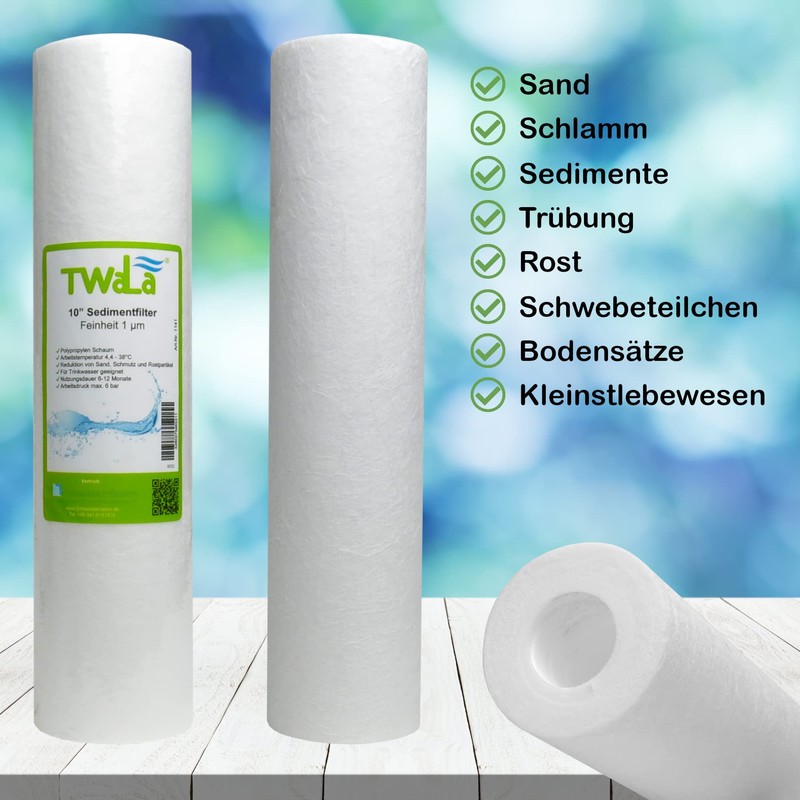 1 Year Set of 6 TWaLa 10 Inch Replacement Filter