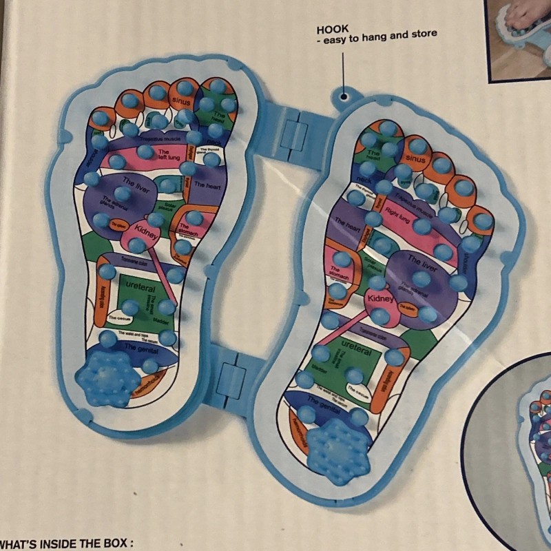 Brookstone Reflexology FOOT MASSAGE PLATE REDUCES TENSION RELIEVES PAIN NIB
