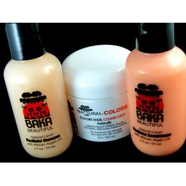 Baka Beautiful Natural Hair Colors Kit Gray Coverage (Burgundy Auburn)