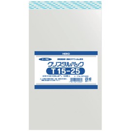 シモジマ ヘイコー 透明 OPP袋 クリスタルパック テープ付 15×25cm 100枚 T15-25 006742200