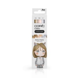 Copic Ciao Layer & Mix Mellow Palette Marker Set with 3 Different Colours, Layout Markers with One Medium Width and a Brush Tip