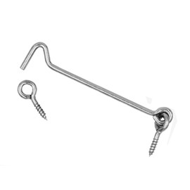Wideskall 6" inch Heavy Duty Zinc Plated Wire Gate Hook and Eye Latch (Pack of 2)