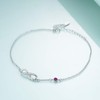 Infinity Anklet Sterling Silver 925 Women's Adjustable Infinity Anklet with