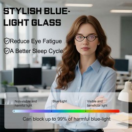 HAOLOTA Blue Light Blocking Glasses Women, Trendy Round Anti Eyestrain UV Glare TV Phone Computer Gaming Eyeglasses Liberty