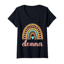 Womens Donna T-Shirt Donna Name Birthday Shirt Gift V-Neck T-Shirt