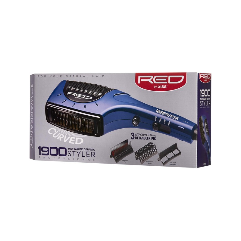 RED by KISS 1900 Ceramic Hair Styler with Detangler Pik,