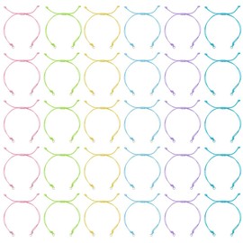 DICOSMETIC 30 Stück 6 Farben Verstellbare Flechtarmbänder 10-3/8 Zoll Kordelarmband Großhandel Gewachste Polyester Kordelarmbänder Halbfertiges Armbandseil Für Schmuckherstellung