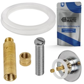 Replacement Gasket and Spigot for Bathtub Plug, 4 Pieces, Spigot with Screw and Nut, Sealing Ring with Double Seal, for Bathtub Valve Cone, Repair Plug Seal Plug Plug Set