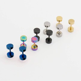 Dot Earrings Round Ear Studs Screw Flat Back High Polished 4MM Disc Earrings for Women Men