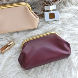 Women's Evening Clutch Purse with Detachable Chain Strap Soft Faux Leather Shoulder Bag for Evening Party,Wedding,Night Out (Dark Red)