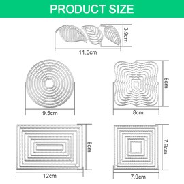 EMAGEREN 5 Pcs Cutting Dies Metal Template Moulds Embossing Die Cuts Multi-Shape DIY Craft Dies Stencil Scrapbooking for Card Making Scrapbooking Album Decoration Circle Square Rectangular Leaf Shape
