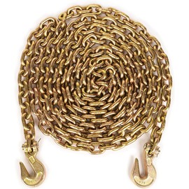 AAINHeavy Duty Chain 3/8" x 20" G80 Tow Chains with G70 Grab Hooks Log Chain for Logging Binder Tie Down Transport Flatbed Truck Trailer Safety Binder Chain-6,600 lbs Safe Working Load