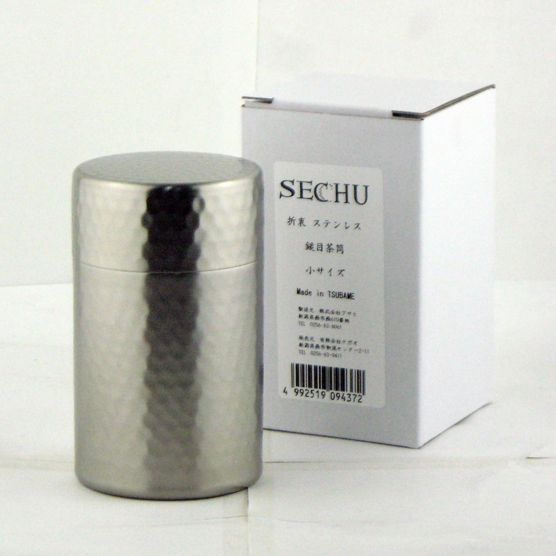 Nagao 18-8 Stainless Steel Tea Canister, Small, Diameter 6.5×Height 11cm,