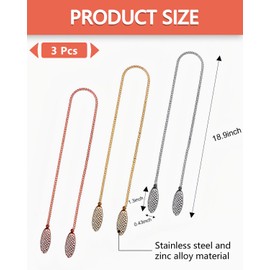 AORHOFJ Pack of 3 Napkin Clips Stainless Steel Chain Napkin Clips Towel Apron Bib Napkin Clip for Elderly Adults Children, Napkin Chain with Clip, Napkin Holder Stainless Steel