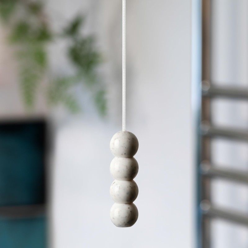 sleeklight Pull Cord with White Marble Effect Pebble Handle, Ice