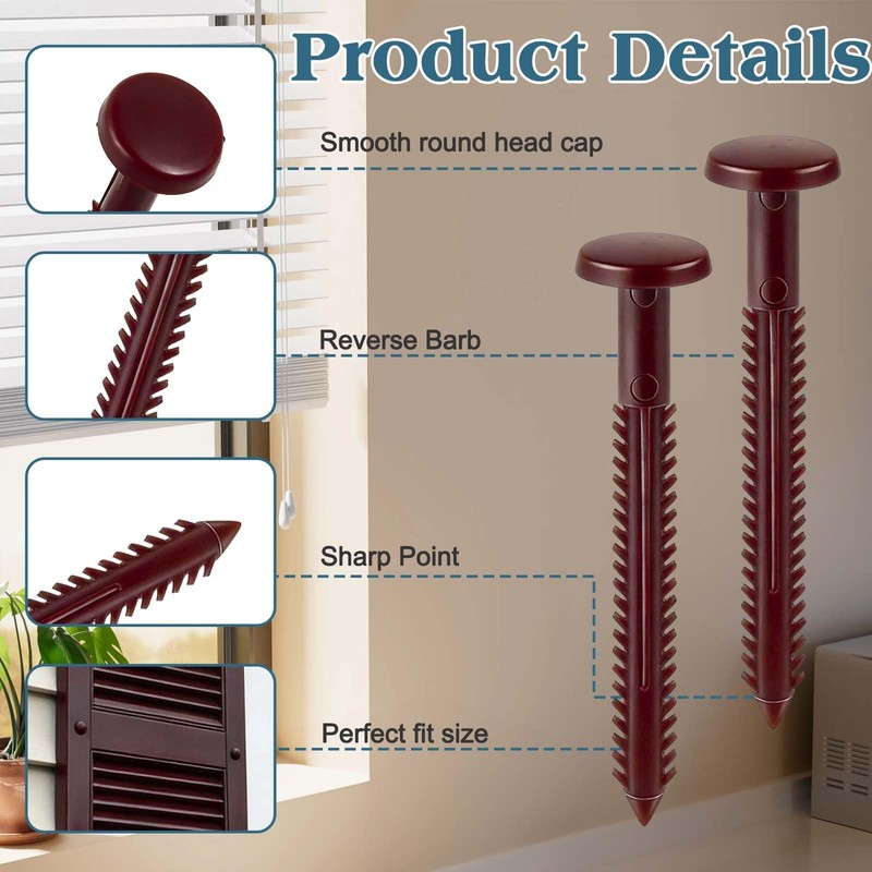 30Pcs 3 Inch Vinyl Shutter Fasteners, Window Shutter Panel Pegs